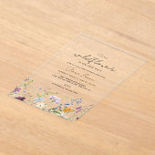 小さな野草の赤ちゃんシャワー アクリル招待状 (レイダウン)