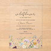 小さな野草の赤ちゃんシャワー アクリル招待状 (正面)