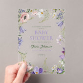 小さな野草の赤ちゃんシャワー アクリル招待状 (インサイチュ (ポータブル))