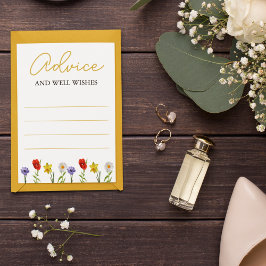 小さな野草の赤ちゃんシャワー アドバイスカード