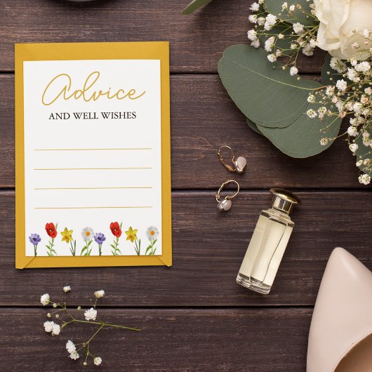 小さな野草の赤ちゃんシャワー アドバイスカード