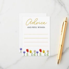 小さな野草の赤ちゃんシャワー アドバイスカード