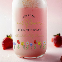 小さな野草の赤ちゃんシャワー ガラス缶