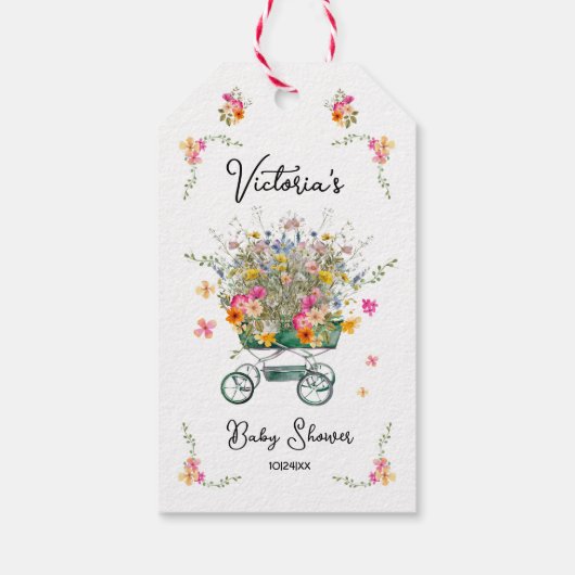 小さな野草の赤ちゃんシャワー ギフトタグ (裏面)