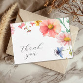 小さな野草の赤ちゃんシャワー サンキューカード