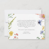 小さな野草の赤ちゃんシャワー サンキューカード (裏面)