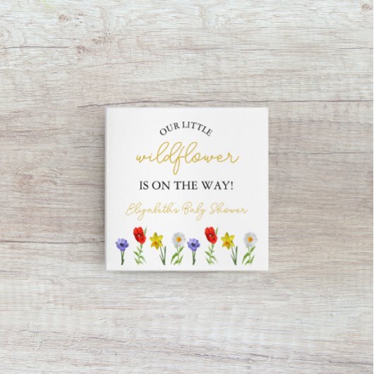 小さな野草の赤ちゃんシャワー スタンダードカクテルナプキン