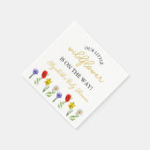 小さな野草の赤ちゃんシャワー スタンダードカクテルナプキン (角)