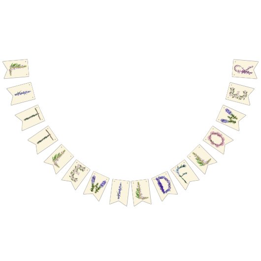 小さな野草の赤ちゃんシャワー バンティングフラッグ (全)