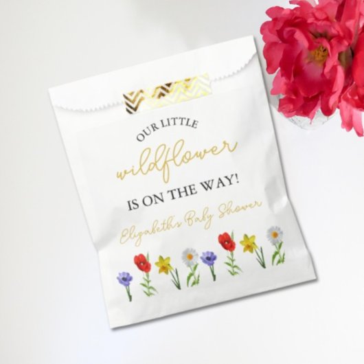 小さな野草の赤ちゃんシャワー フェイバーバッグ