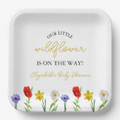 小さな野草の赤ちゃんシャワー ペーパープレート (正面)