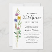 小さな野草の赤ちゃんシャワー 招待状 (正面)
