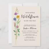 小さな野草の赤ちゃんシャワー 招待状 (正面)