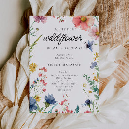 小さな野草の赤ちゃんシャワー 招待状