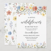 小さな野草の赤ちゃんシャワー 招待状 (正面/裏面)