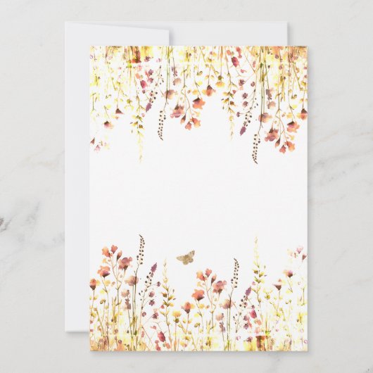 小さな野草の赤ちゃんシャワー 招待状 (裏面)