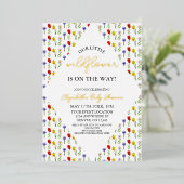 小さな野草の赤ちゃんシャワー 箔招待状 (立ち正面)