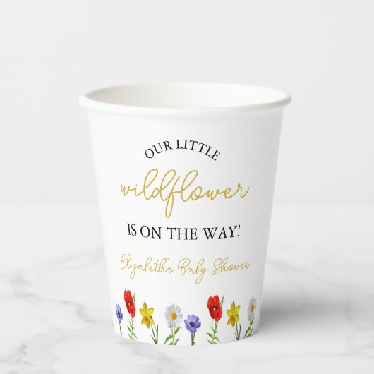 小さな野草の赤ちゃんシャワー 紙コップ (正面)