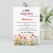 小さな野草の赤ちゃん女の子シャワー サンキューカード (スタンド正面)