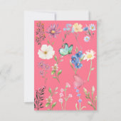 小さな野草の赤ちゃん女の子シャワー サンキューカード (裏面)