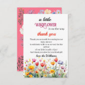 小さな野草の赤ちゃん女の子シャワー サンキューカード (正面/裏面)