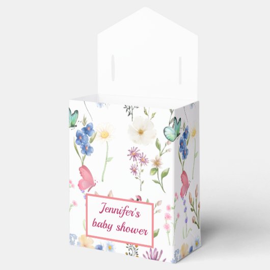小さな野草の赤ちゃん女の子シャワー フェイバーボックス (オープン)