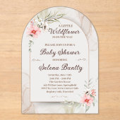 小さな野草の赤ん坊の女の子のシャワーエレガント アクリル招待状 (正面)