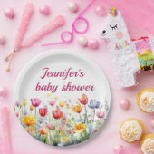 小さな野草の赤ん坊の女の子の赤ちゃんシャワー ペーパープレート (パーティー)