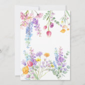 小さな野草の赤ん坊の女の子シャワーピンク 招待状 (裏面)