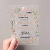 小さな野草の赤ん坊の女の子シャワー アクリル招待状 (インサイチュ (ポータブル))