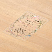 小さな野草の赤ん坊の女の子シャワー アクリル招待状 (レイダウン)