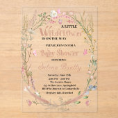 小さな野草の赤ん坊の女の子シャワー アクリル招待状 (正面)