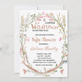 小さな野草の赤ん坊の女の子シャワー 招待状 (正面)