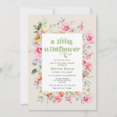 小さな野草の赤ん坊の女の子シャワー 招待状 (正面)