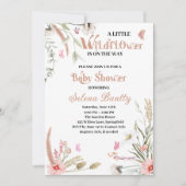 小さな野草の赤ん坊の女の子シャワー 招待状 (正面)