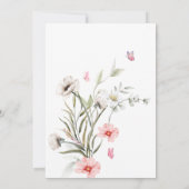 小さな野草の赤ん坊の女の子シャワー 招待状 (裏面)