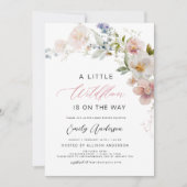小さな野草の赤ん坊シャワーエレガントフローラ 招待状 (正面)