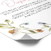 小さな野草の赤ん坊シャワー夜遅くのおむつ ポスター (角)