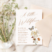 小さな野草の赤エレガントちゃんシャワー 招待状