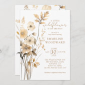 小さな野草の赤男女兼用ちゃんシャワー 招待状 (正面/裏面)