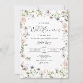 小さな野草は赤ん坊のシャワーの途中にある 招待状 (正面)