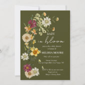 小さな野草セージ緑の赤ちゃんシャワー 招待状 (正面)