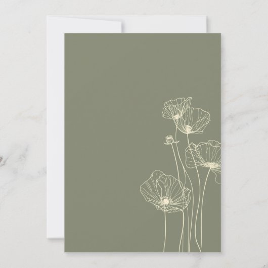 小さな野草セージ緑エレガントの赤ちゃんシャワー 招待状 (裏面)