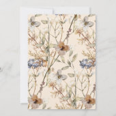 小さな野草ボホエレガントの赤ちゃんシャワー 招待状 (裏面)