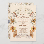 小さな野草ボホエレガントの赤ちゃんシャワー 招待状 (正面/裏面)