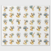 小さな野草動物の赤ちゃんシャワー ラッピングペーパー (フラット)