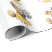 小さな野草動物の赤ちゃんシャワー ラッピングペーパー (ロールコーナー)