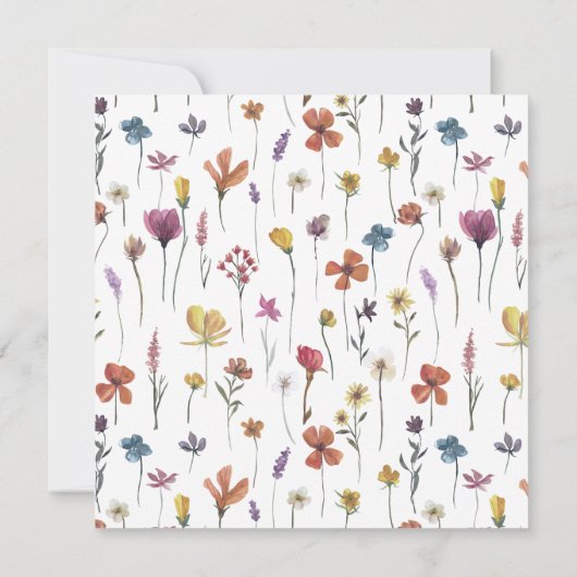 小さな野草園の牧草地の赤ちゃんシャワー 招待状 (裏面)