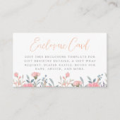 小さな野草坊保女の子の赤ちゃんシャワー エンクロージャーカード (正面)