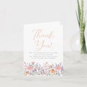 小さな野草坊保女の子の赤ちゃんシャワー サンキューカード (正面)